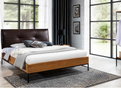 3 tlg. Komplett Set Holz Schlafzimmer Loft Stil Design Bett Kommode Schrank Neu
